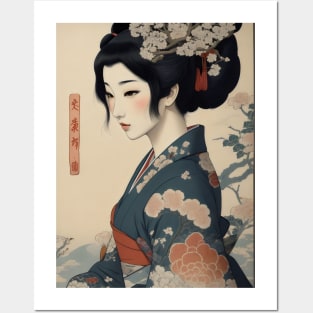 Japanese princess ukiyo e Posters and Art